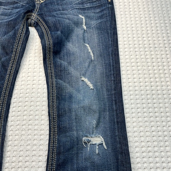 Bebock for Express Blue Denim Low Rise Boot Cut Jeans Women's Sz 6L - Picture 8 of 15